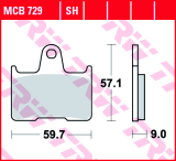 Fékbetét TRW Lucas MCB729SH (SH=szinter hátsó)