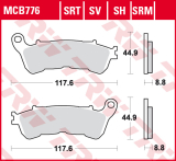 Fékbetét TRW Lucas MCB776SV (SV=szinter első)