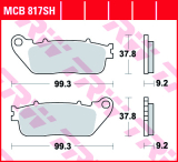 Fékbetét TRW Lucas MCB817SH (SH=szinter hátsó) (HASONLÓ FÉKBETÉTEKET LÁSD A KÉP ALATT)