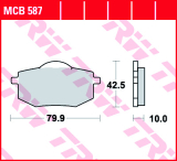 Fékbetét TRW Lucas MCB587 (HASONLÓ FÉKBETÉTEKET LÁSD A KÉP ALATT)