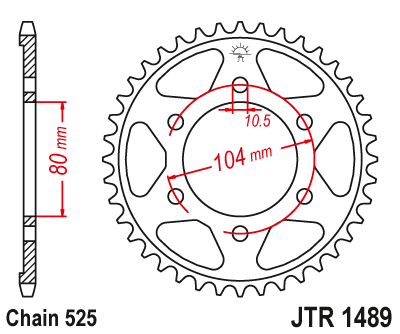 Lánckerék hátsó JTR1489.39, 525-ös lánchoz. Fogszám: 39