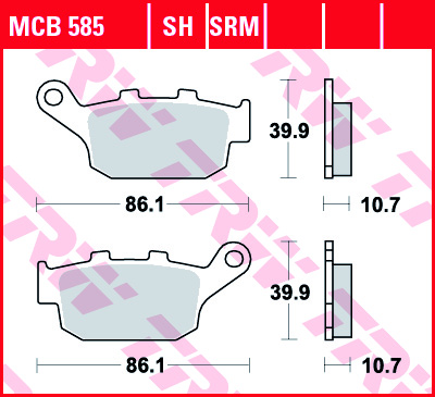 Fékbetét TRW Lucas hátsó MCB585SH szinter (Honda)