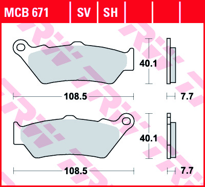 Fékbetét TRW Lucas első MCB671SV szinter (Honda)