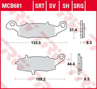 Fékbetét TRW Lucas MCB681SH (SH=szinter hátsó)