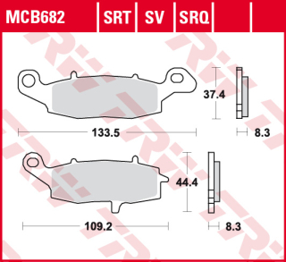 Fékbetét TRW Lucas MCB682SV (SV=szinter első)