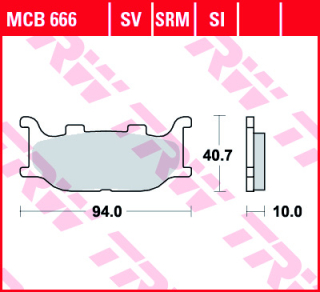 Fékbetét TRW Lucas MCB666SV (SV=szinter első)