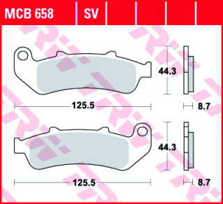 Fékbetét TRW Lucas MCB658SV (SV=szinter első)