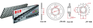 Láncszett DID lánccal 100LE-felett! JTF1538.15, JTR478.45, DID520ZVMX/114
