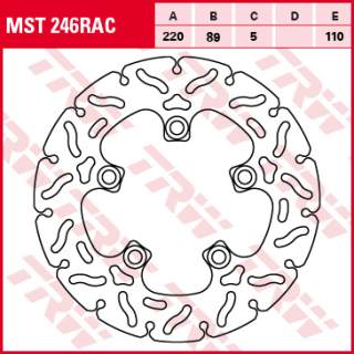 Féktárcsa TRW Lucas MST246RAC 220x89mm 5mm 5db 10,5mm 110mm (MST246, 68B40744)