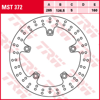 Féktárcsa 265x136,5mm 5mm 5db 10,5mm 160mm TRW Lucas MST372