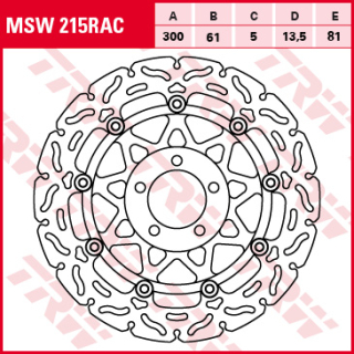 Féktárcsa TRW Lucas MSW215RAC 300x61mm 5mm 5db 10,5mm 81mm 13,5mm