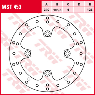 Féktárcsa 240x105,3mm 4mm 4db 1/17,5mm 125mm TRW Lucas MST453 