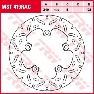 Féktárcsa 240x107mm 5mm 5db 8,5mm 125mm TRW Lucas MST419RAC 