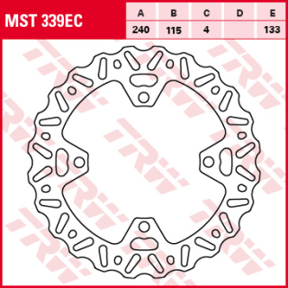 Féktárcsa 240x115mm 4mm 4db 10,5mm 133mm TRW Lucas MST339EC