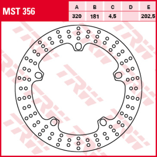 Féktárcsa 320x181mm 4,5mm 5db 16,5mm 202,5mm TRW Lucas MST356 