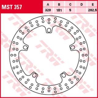 Féktárcsa 320x181mm 5mm 5db 16,5mm 202,5mm TRW Lucas MST357 