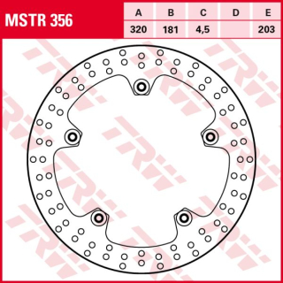 Féktárcsa 320x181mm 4,5mm 5db 8,4mm 203mm TRW Lucas MSTR356